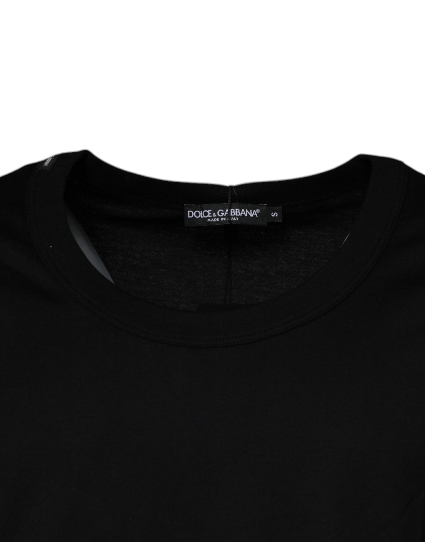 Camiseta sin mangas de cuello redondo de algodón negro de Dolce & Gabbana
