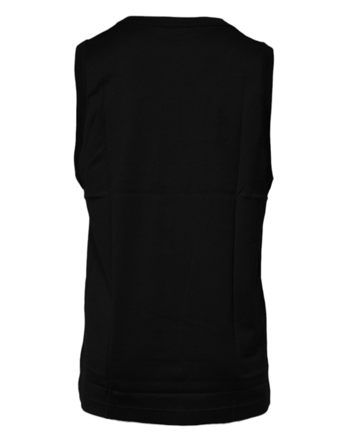 Camiseta sin mangas de cuello redondo de algodón negro de Dolce & Gabbana