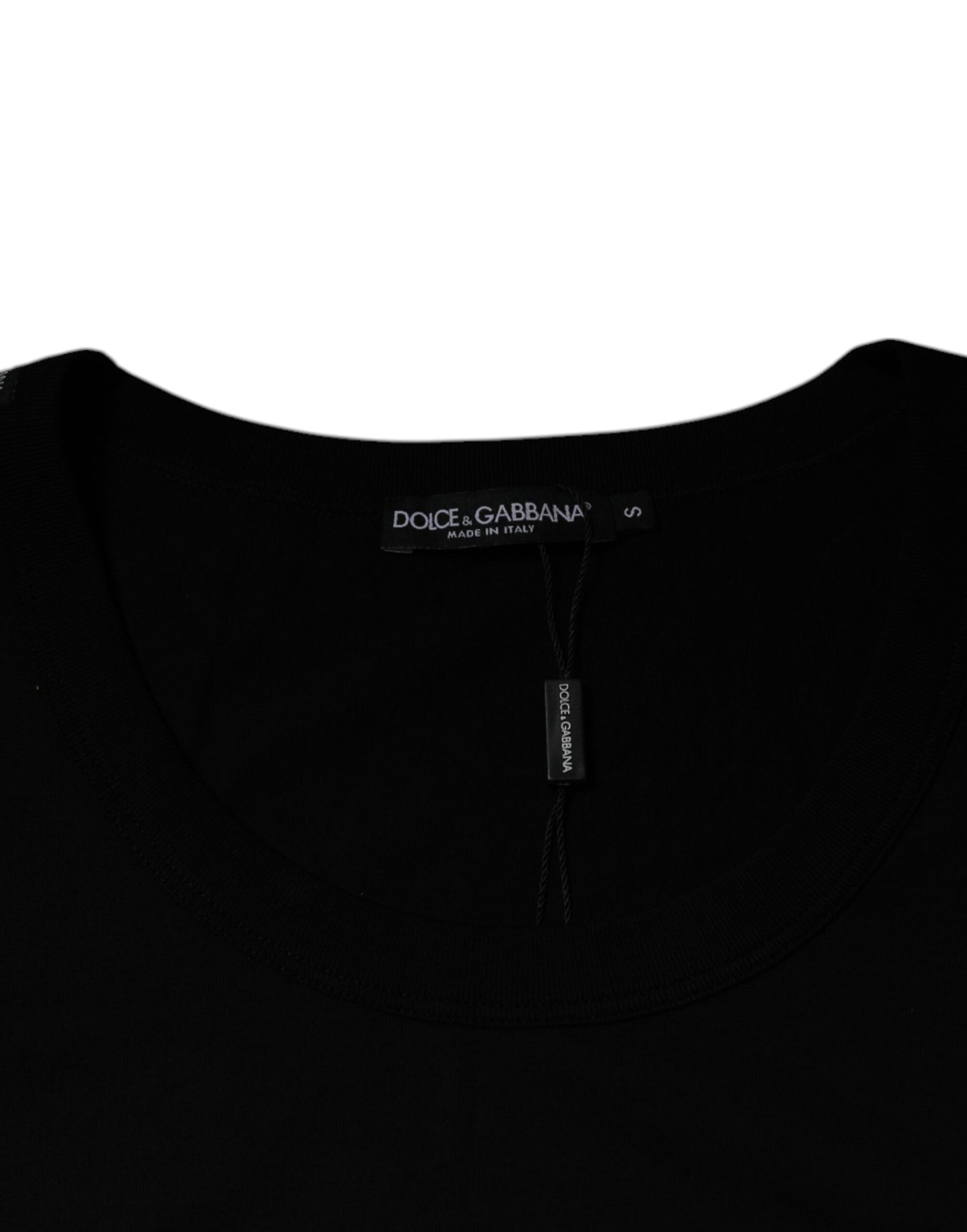 Camiseta sin mangas de cuello redondo de algodón negro de Dolce & Gabbana
