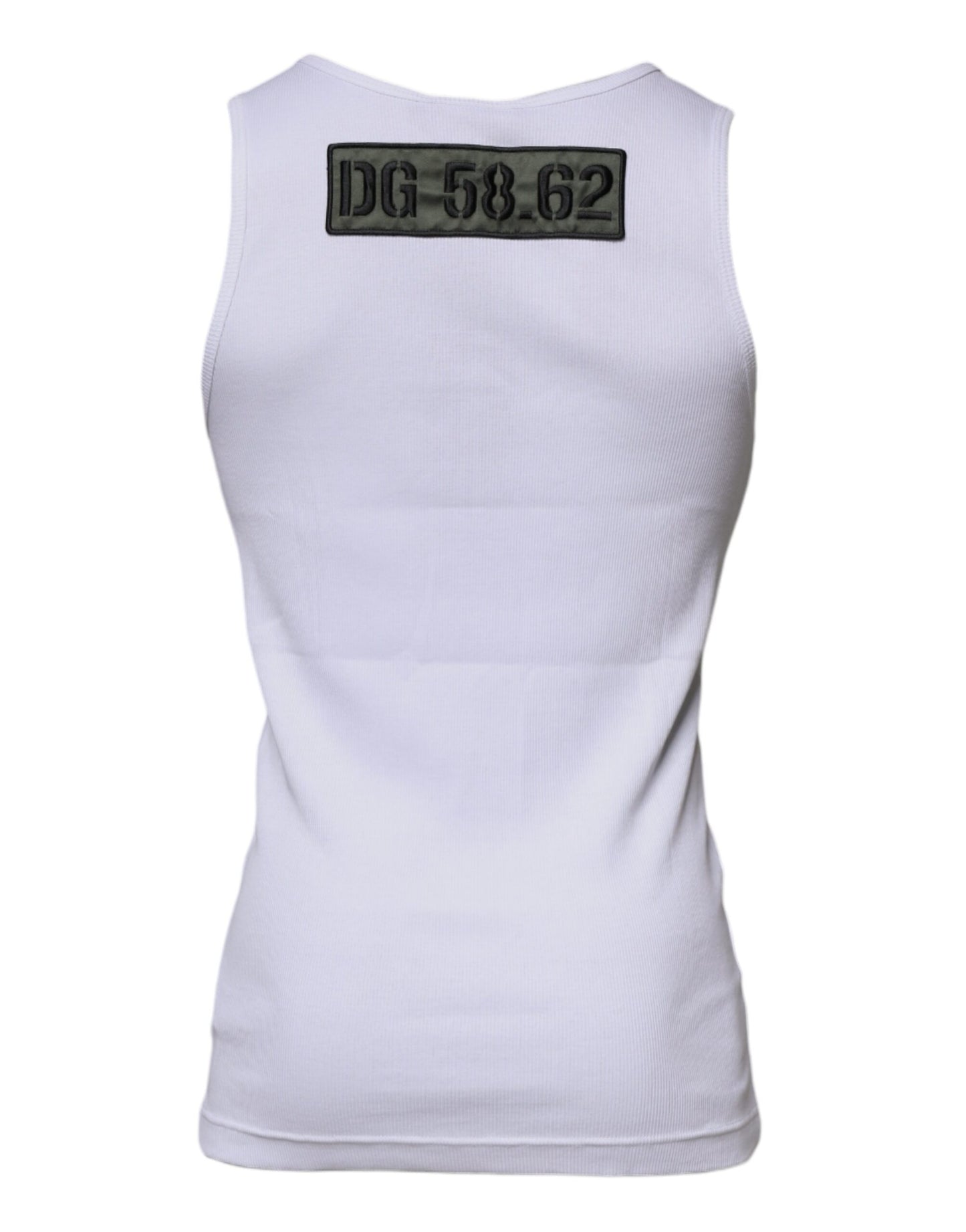 Camiseta sin mangas de cuello redondo de algodón blanco Dolce & Gabbana