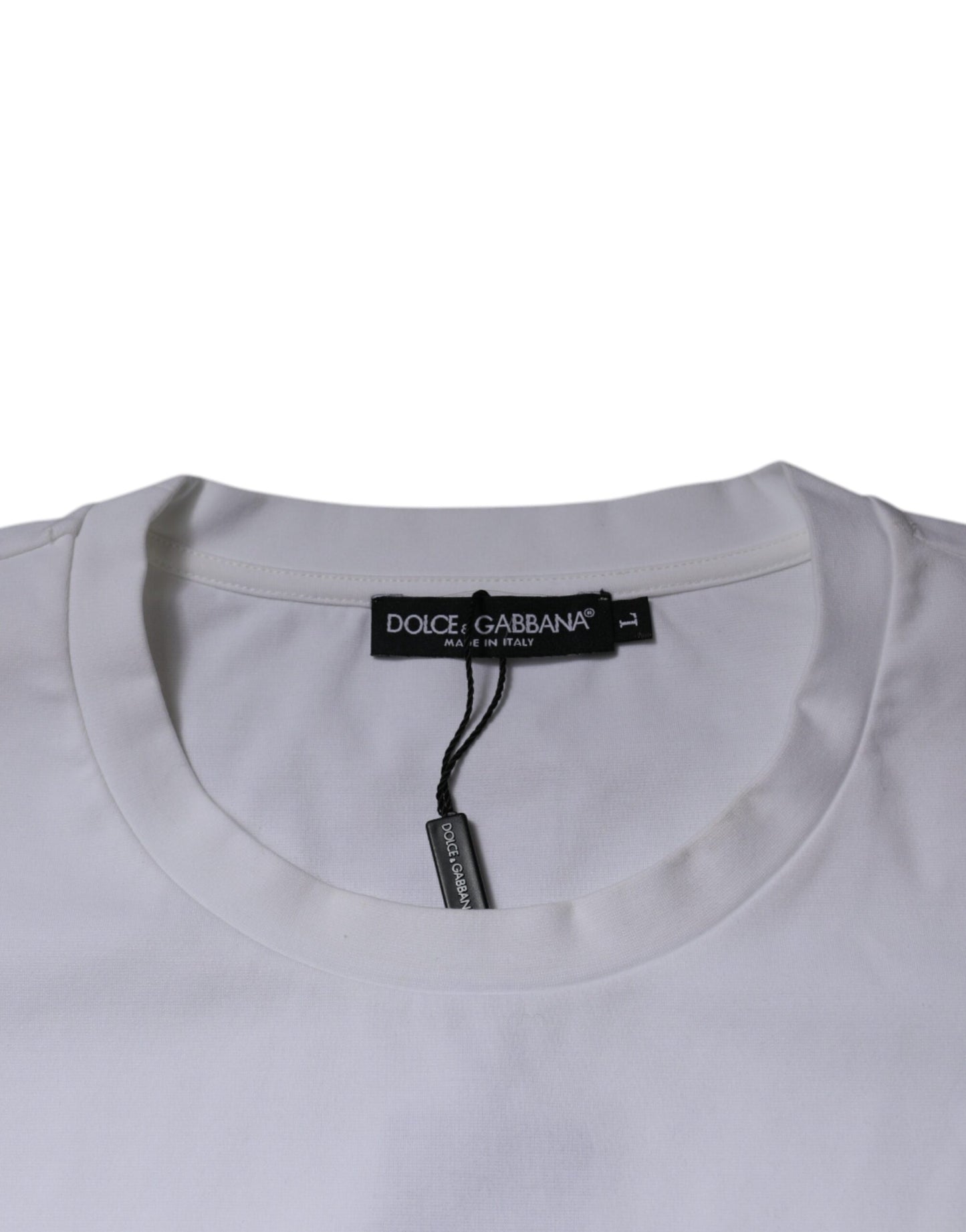 Dolce & Gabbana White DG Logo Cotton Crew Neck T-shirt – IT50 | L par Dolce & Gabbana | Disponible sur Sandy Store ByNet