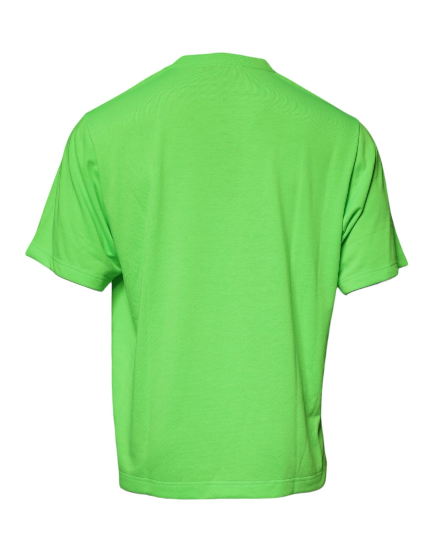 Camiseta de algodón con cuello redondo y logotipo DG verde de Dolce & Gabbana