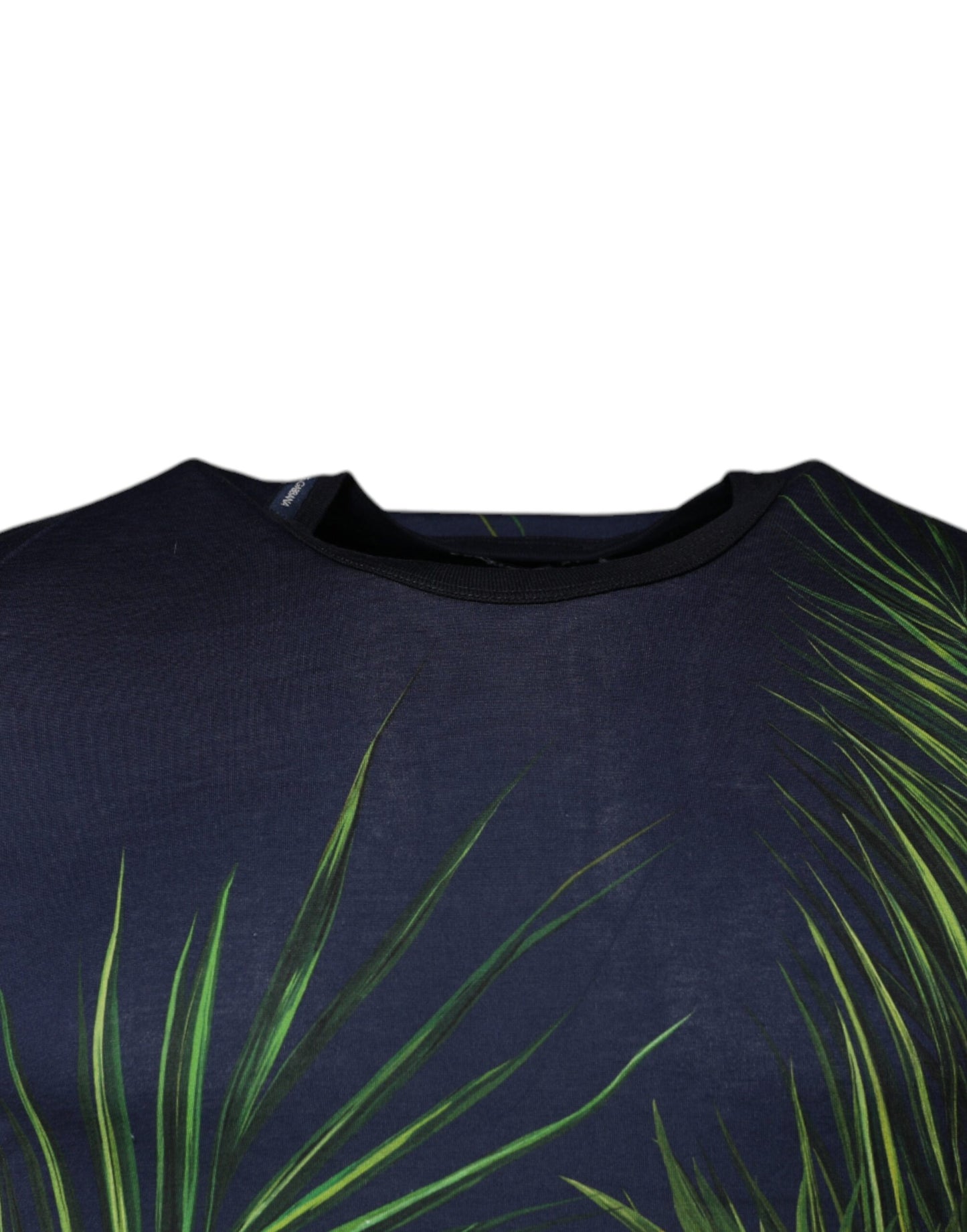 Camiseta de manga corta con cuello redondo y estampado de árbol azul de Dolce & Gabbana