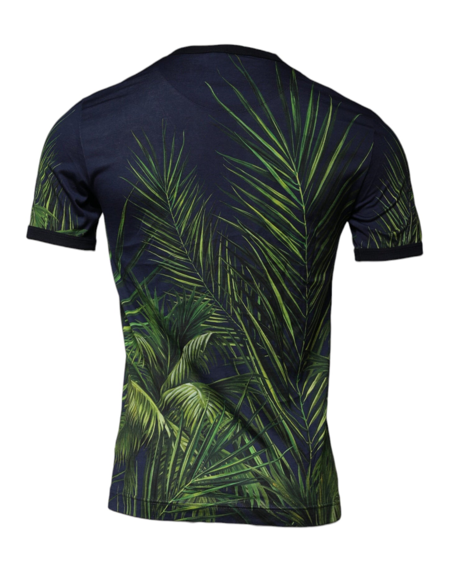 Camiseta de manga corta con cuello redondo y estampado de árbol azul de Dolce & Gabbana