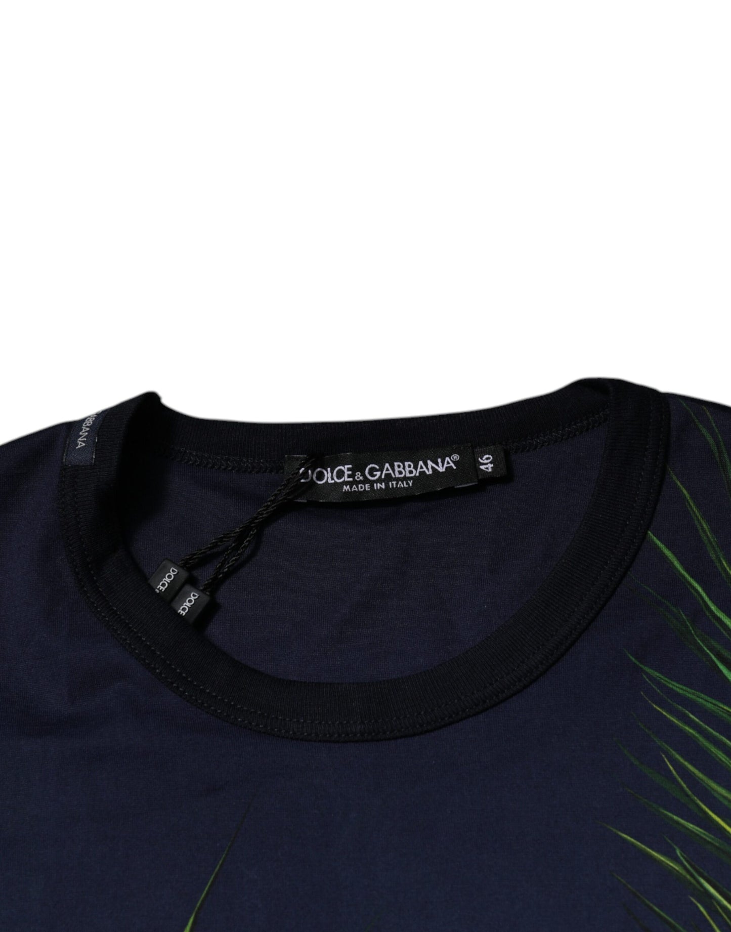 Camiseta de manga corta con cuello redondo y estampado de árbol azul de Dolce & Gabbana