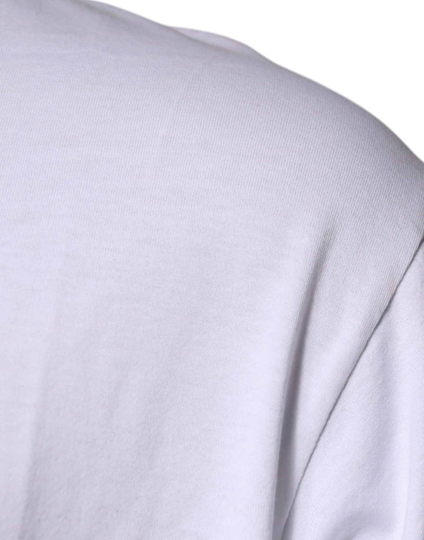 Camiseta blanca de algodón con cuello redondo DG Milano de Dolce & Gabbana