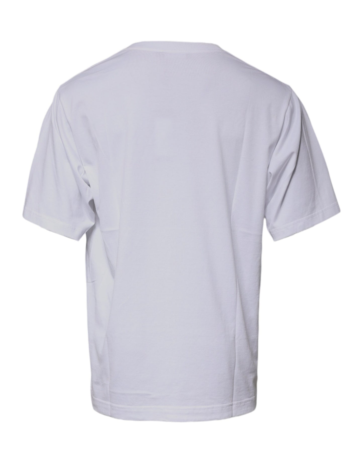 Camiseta blanca de algodón con cuello redondo DG Milano de Dolce & Gabbana