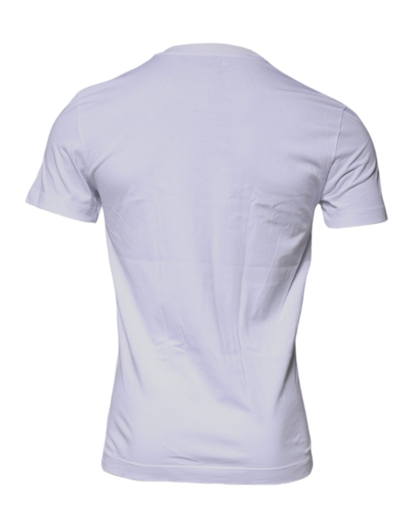 Camiseta blanca de algodón con cuello redondo y logotipo DG de Dolce & Gabbana