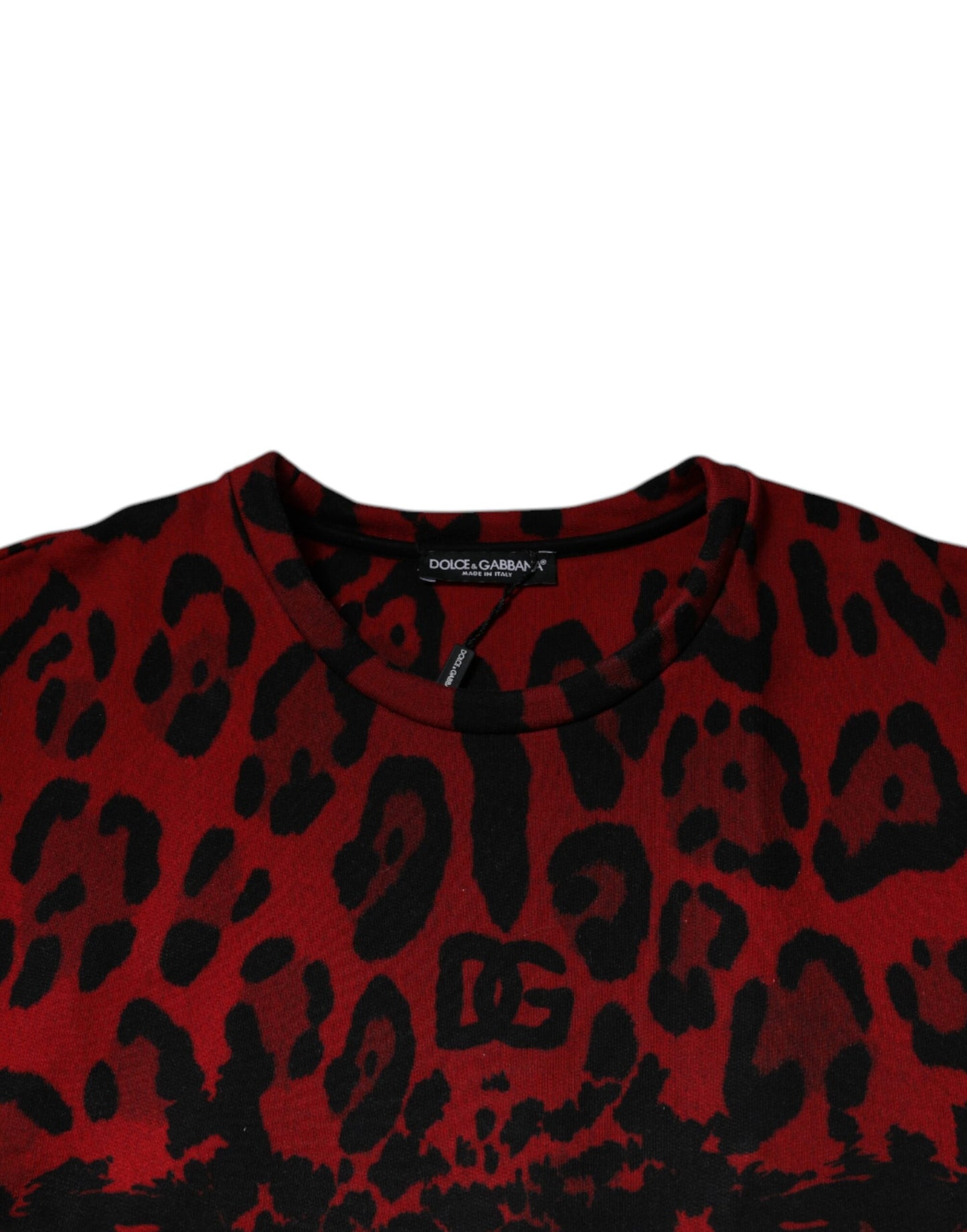Camiseta sin mangas de algodón con estampado de leopardo rojo de Dolce & Gabbana