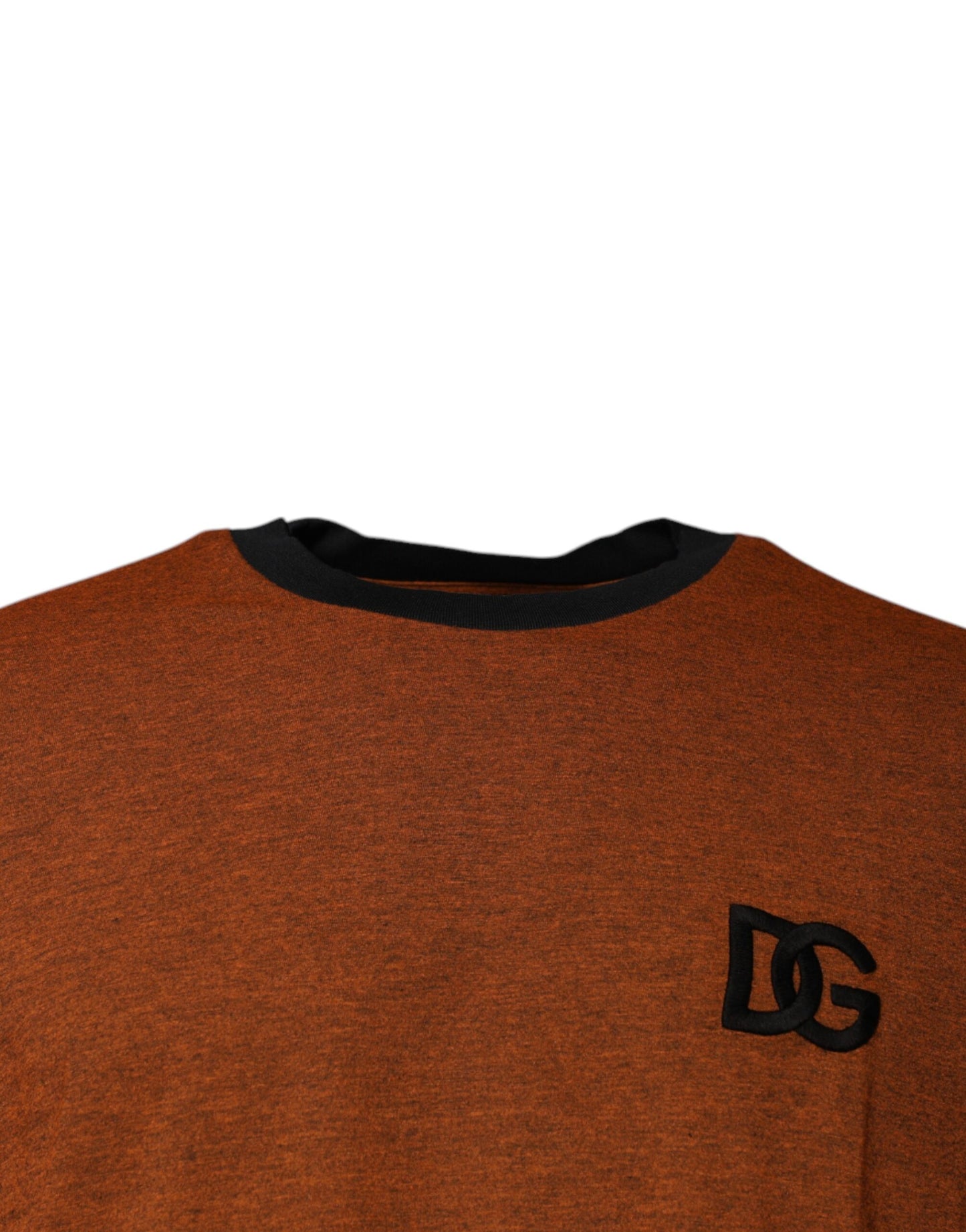 Camiseta de algodón con cuello redondo y logotipo DG marrón de Dolce & Gabbana
