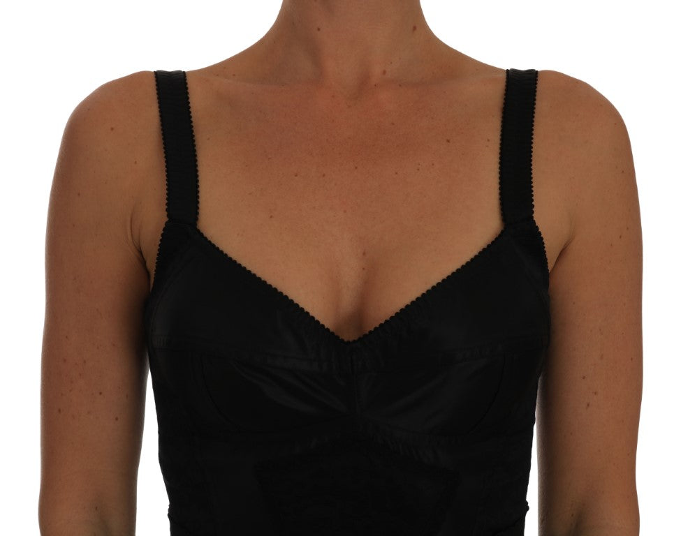Dolce & Gabbana Elegant Black Floral Stretch Bodysuit Romper – IT44|L par Dolce & Gabbana | Disponible sur Sandy Store ByNet