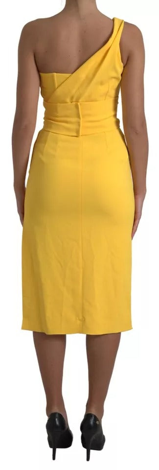 Dolce & Gabbana Yellow One Shoulder Side Slit Midi Dress – IT40|S par Dolce & Gabbana | Disponible sur Sandy Store ByNet