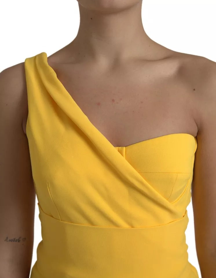 Dolce & Gabbana Yellow One Shoulder Side Slit Midi Dress – IT40|S par Dolce & Gabbana | Disponible sur Sandy Store ByNet