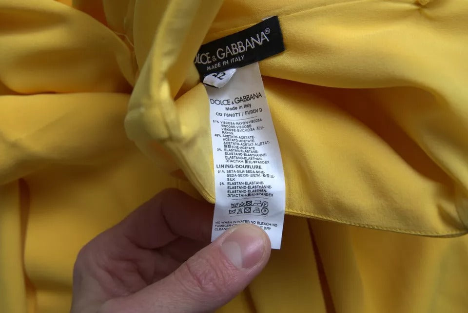 Dolce & Gabbana Yellow One Shoulder Side Slit Midi Dress – IT40|S par Dolce & Gabbana | Disponible sur Sandy Store ByNet