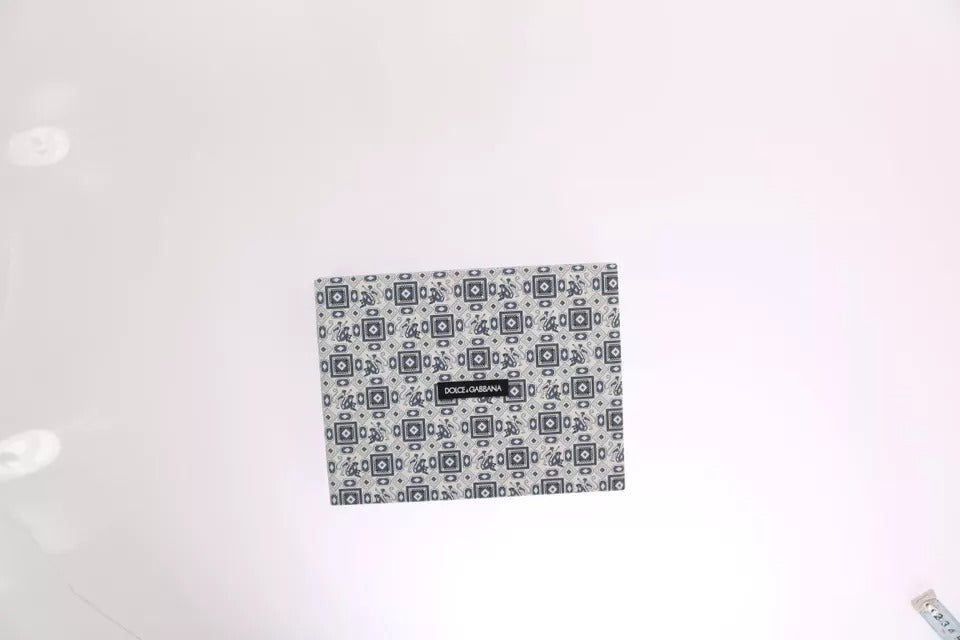 Conjunto de regalo con cinturón de cuero y pajarita de seda azul y blanco de Dolce & Gabbana