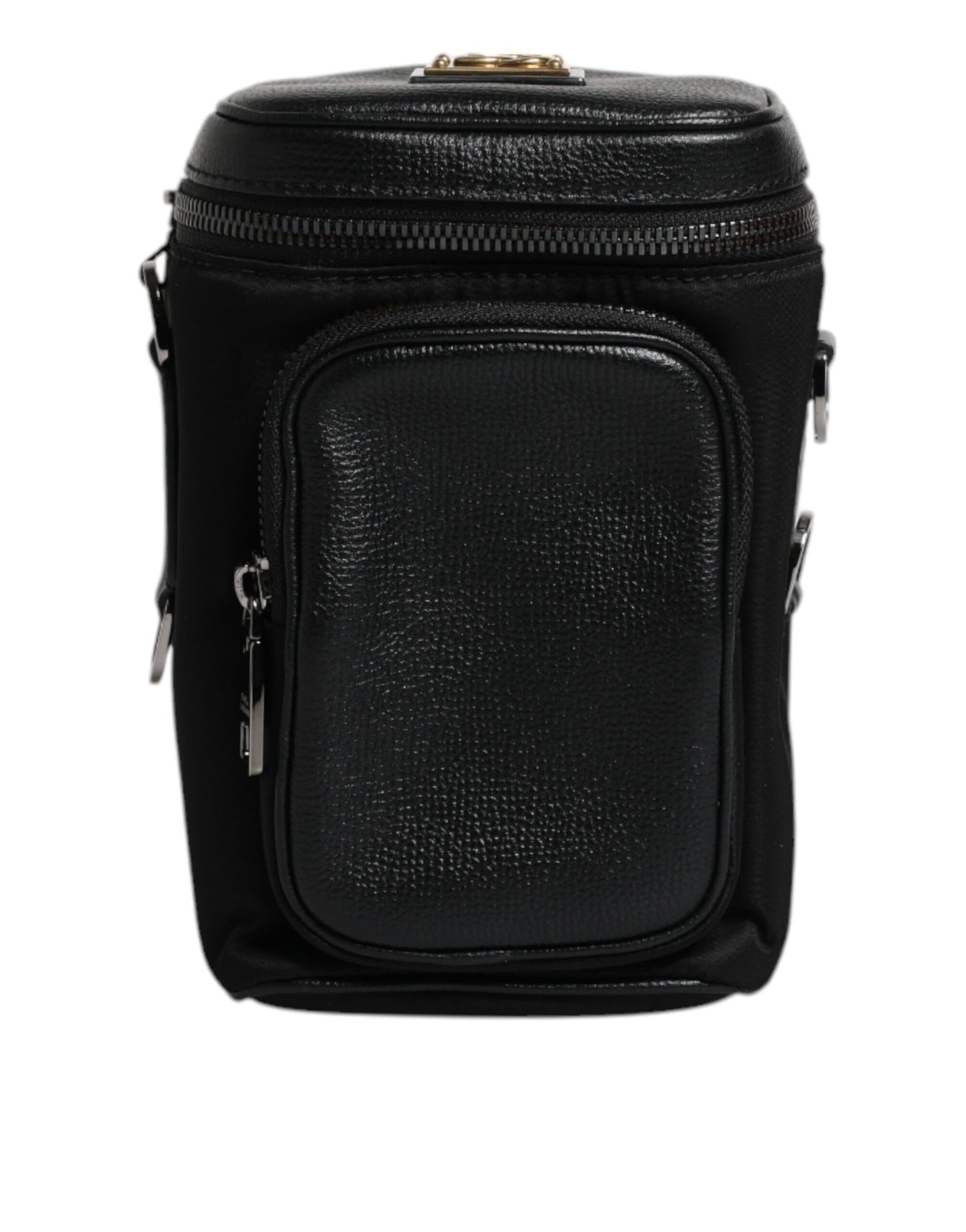 Bolso bandolera con cámara y logotipo de Dolce & Gabbana en piel negra