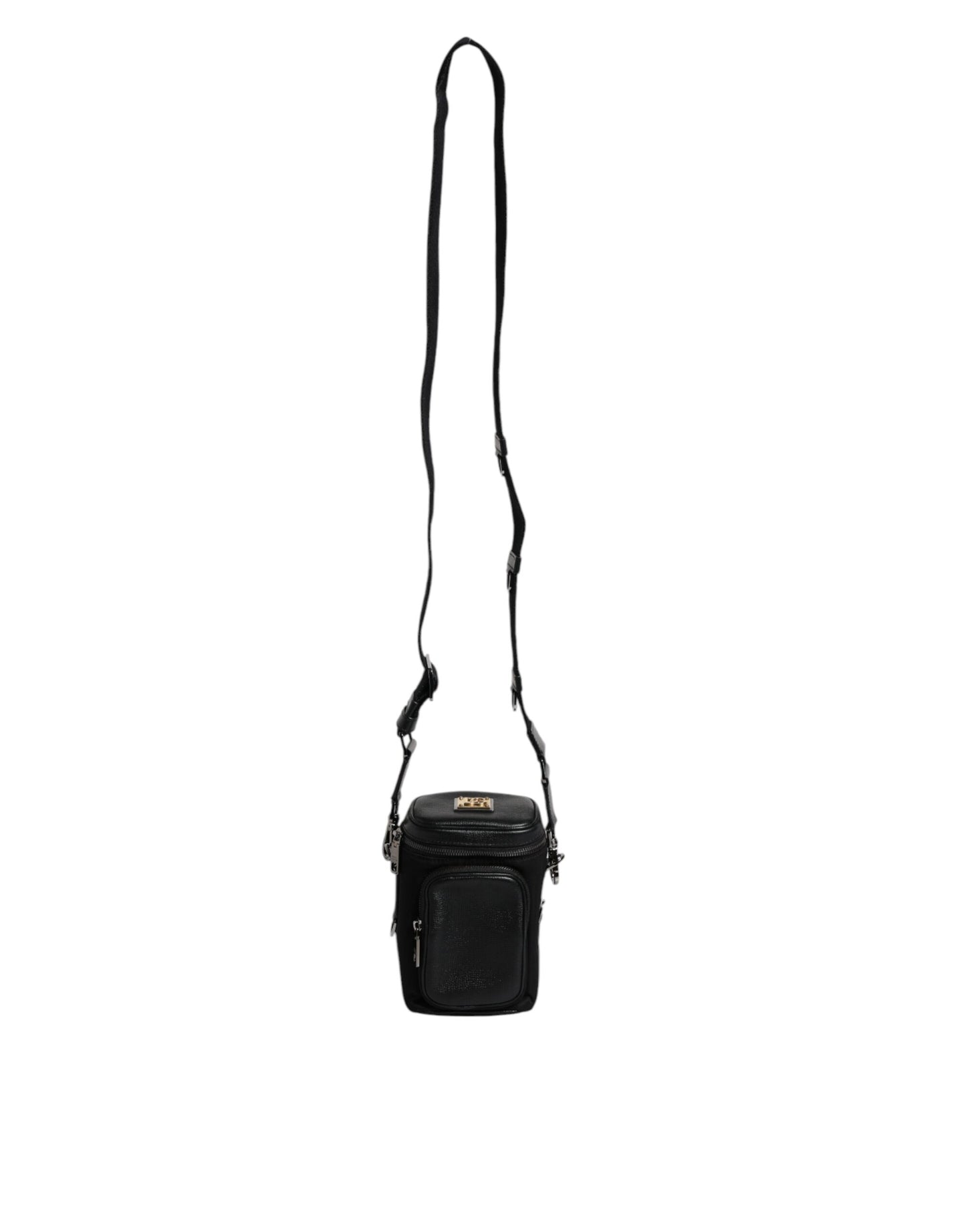 Bolso bandolera con cámara y logotipo de Dolce & Gabbana en piel negra