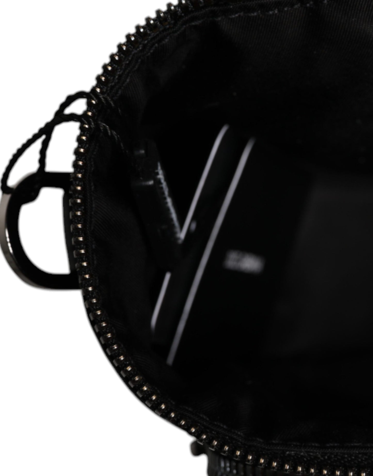 Bolso bandolera con cámara y logotipo de Dolce & Gabbana en piel negra