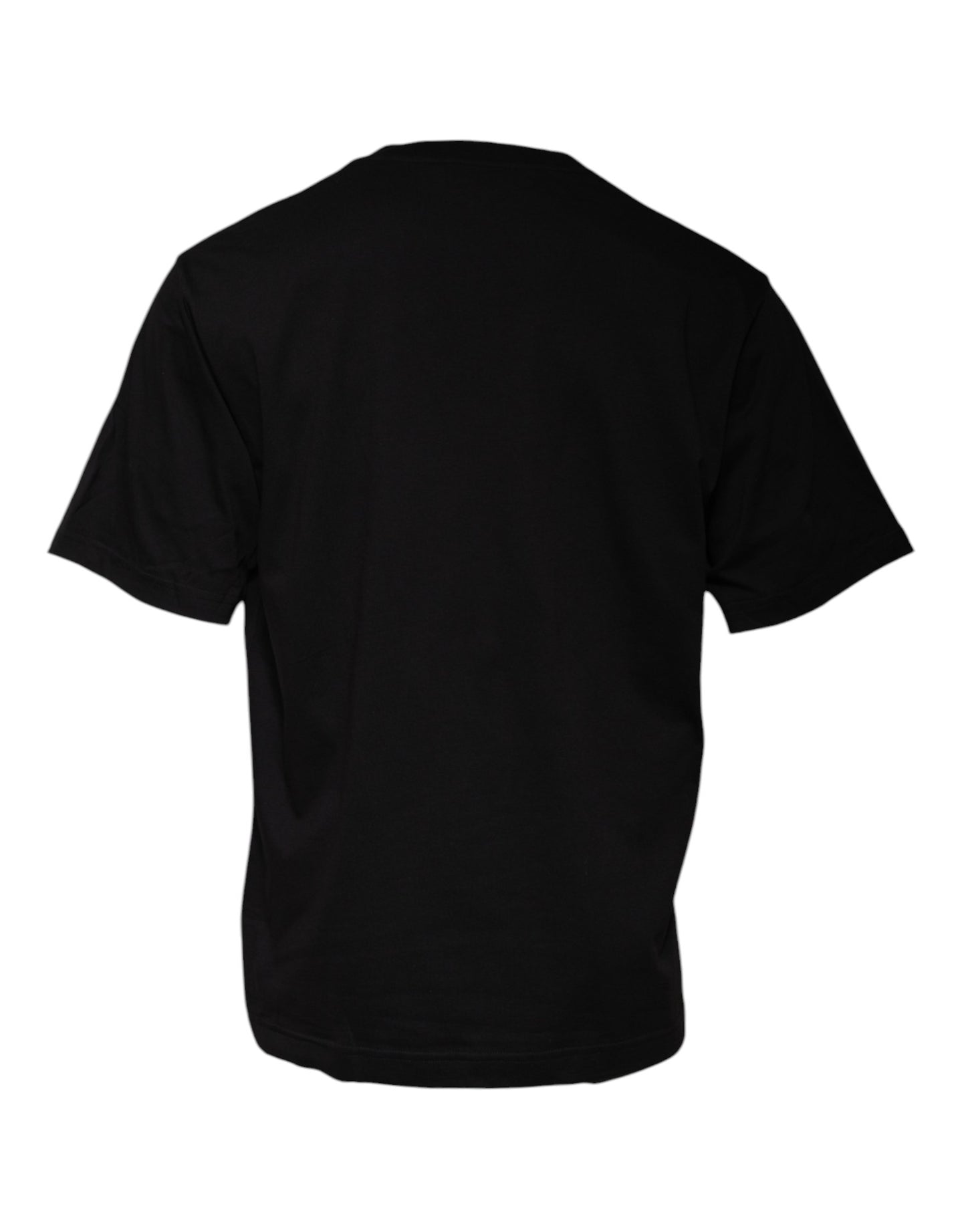 Camiseta de algodón con cuello redondo y estampado de logotipo negro de Dolce & Gabbana
