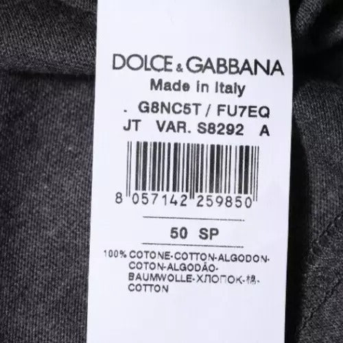 Camiseta gris oscuro de manga corta y cuello redondo de Dolce & Gabbana
