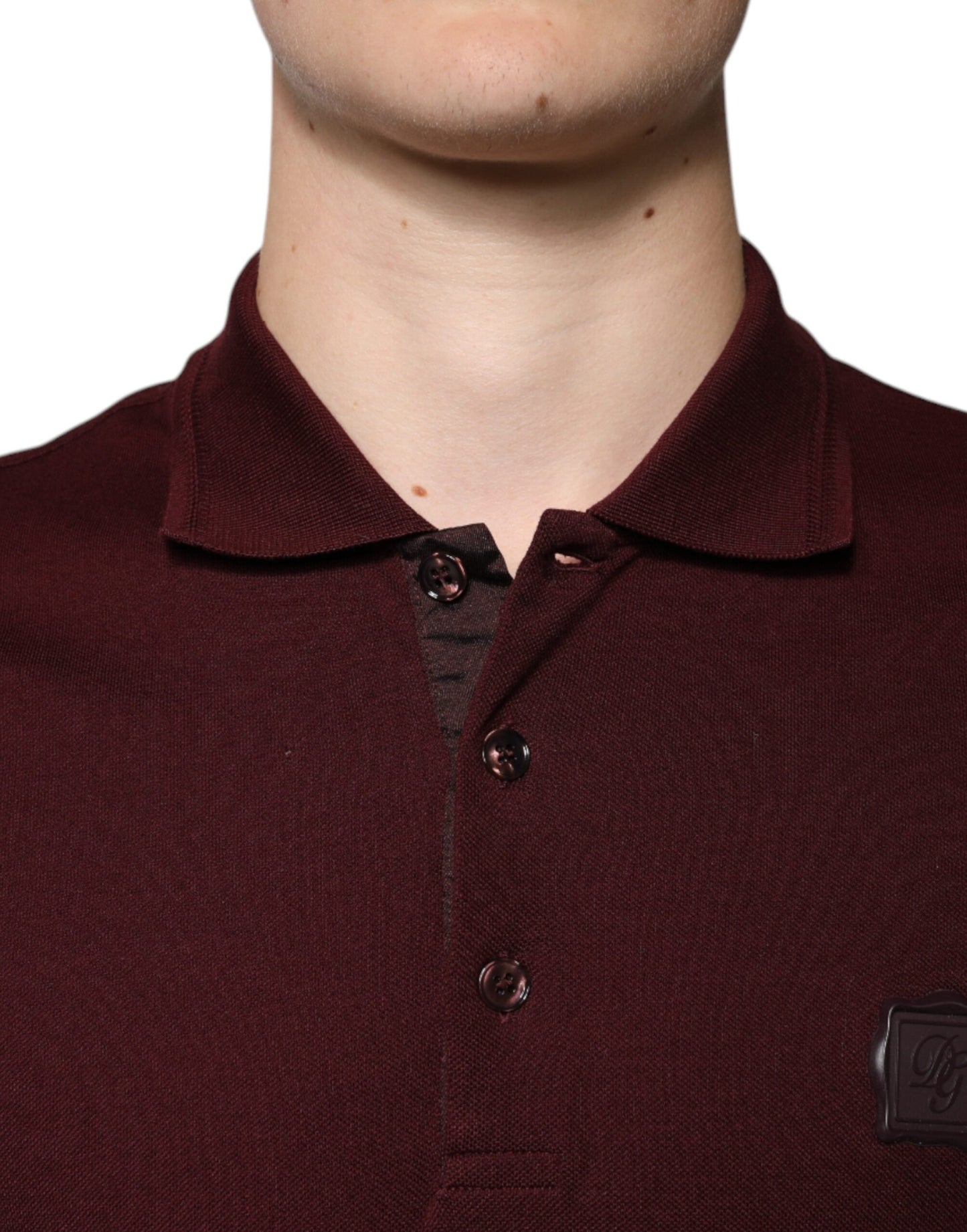 Dolce & Gabbana Maroon Collared Short Sleeves Polo T-shirt – IT44 | XS par Dolce & Gabbana | Disponible sur Sandy Store ByNet