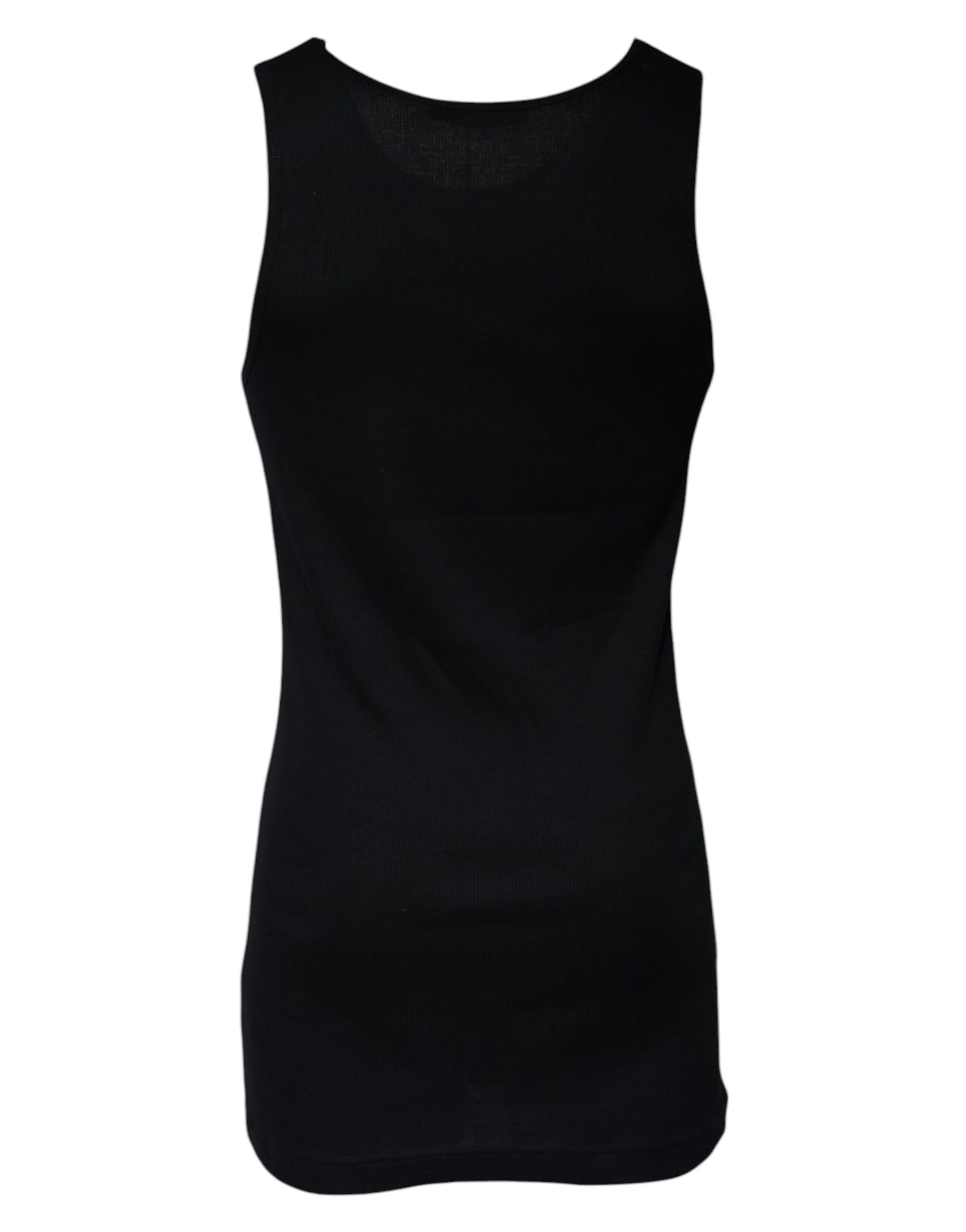 Camiseta sin mangas de algodón negra con cuello redondo de Dolce & Gabbana