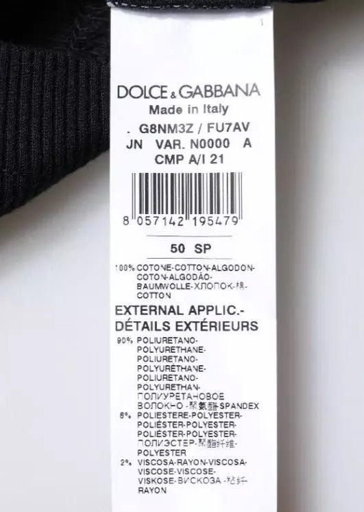 Camiseta sin mangas de algodón negra con cuello redondo de Dolce & Gabbana