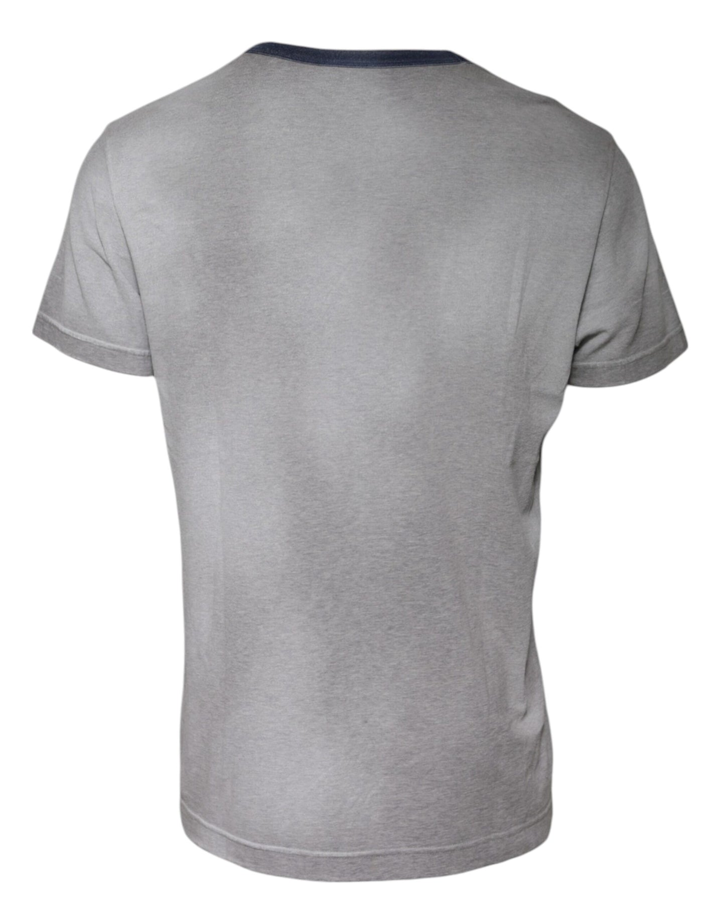 Camiseta de algodón con cuello redondo y estampado de logotipo gris de Dolce & Gabbana
