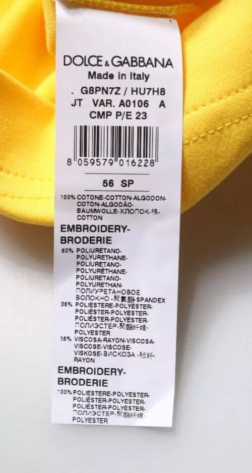 Camiseta amarilla de manga corta y cuello redondo de Dolce & Gabbana