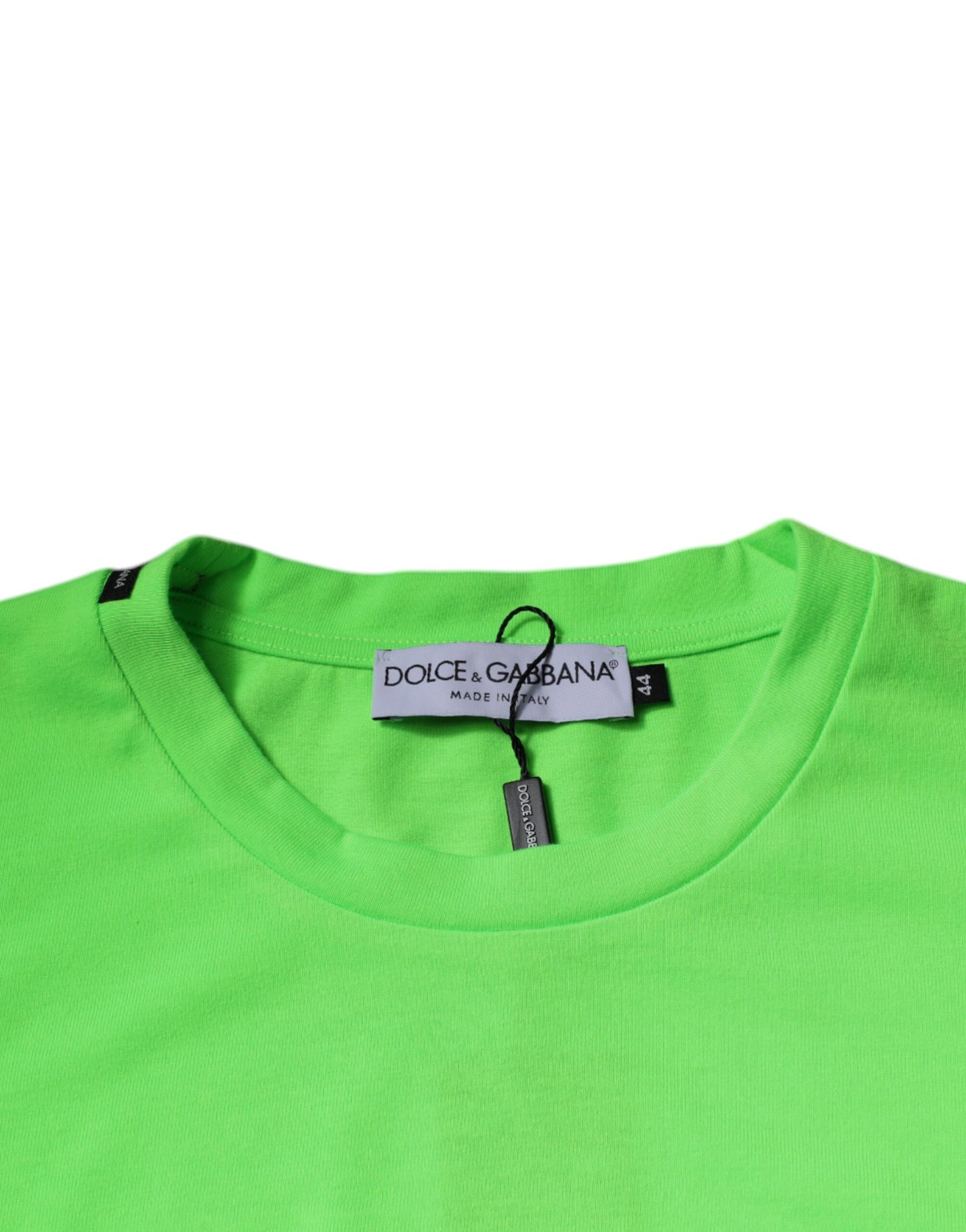 Dolce & Gabbana Green Logo Polyester Crew Neck T-shirt – IT44 | XS par Dolce & Gabbana | Disponible sur Sandy Store ByNet