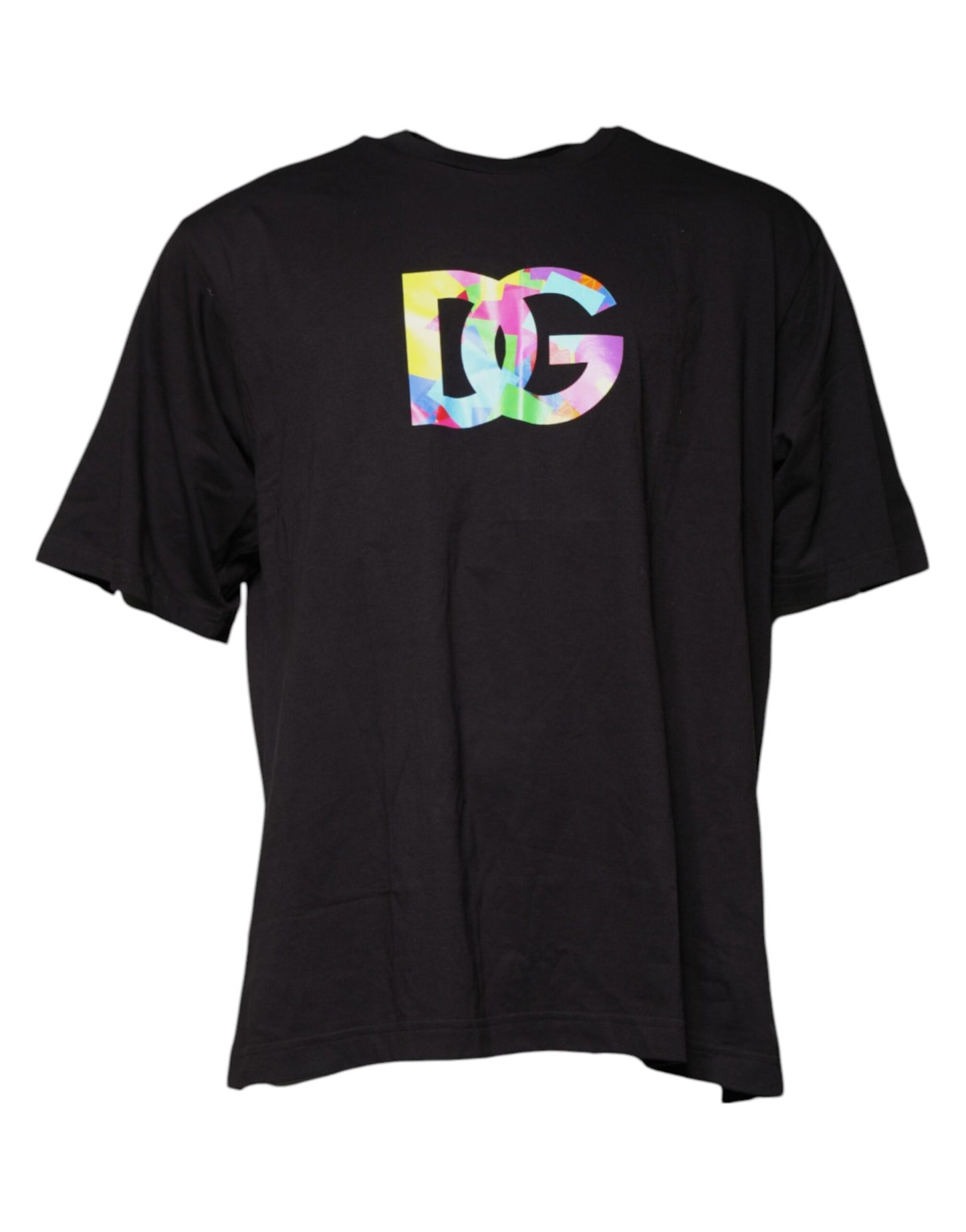 Dolce & Gabbana Black Logo Print Cotton Crew Neck T-shirt – IT56 | XXL par Dolce & Gabbana | Disponible sur Sandy Store ByNet