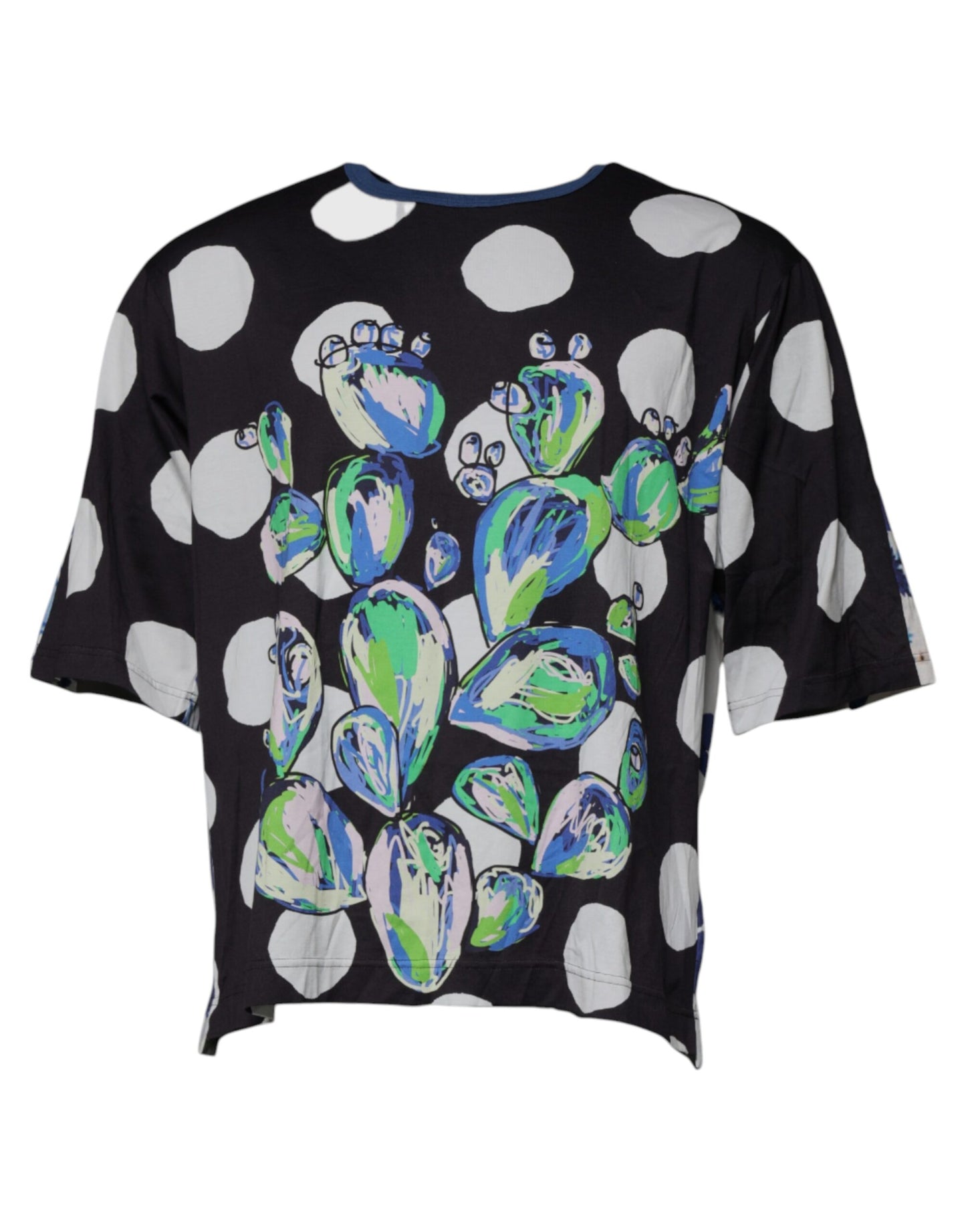 Dolce & Gabbana Black White Printed Cotton Crew Neck T-shirt – IT50 | L par Dolce & Gabbana | Disponible sur Sandy Store ByNet