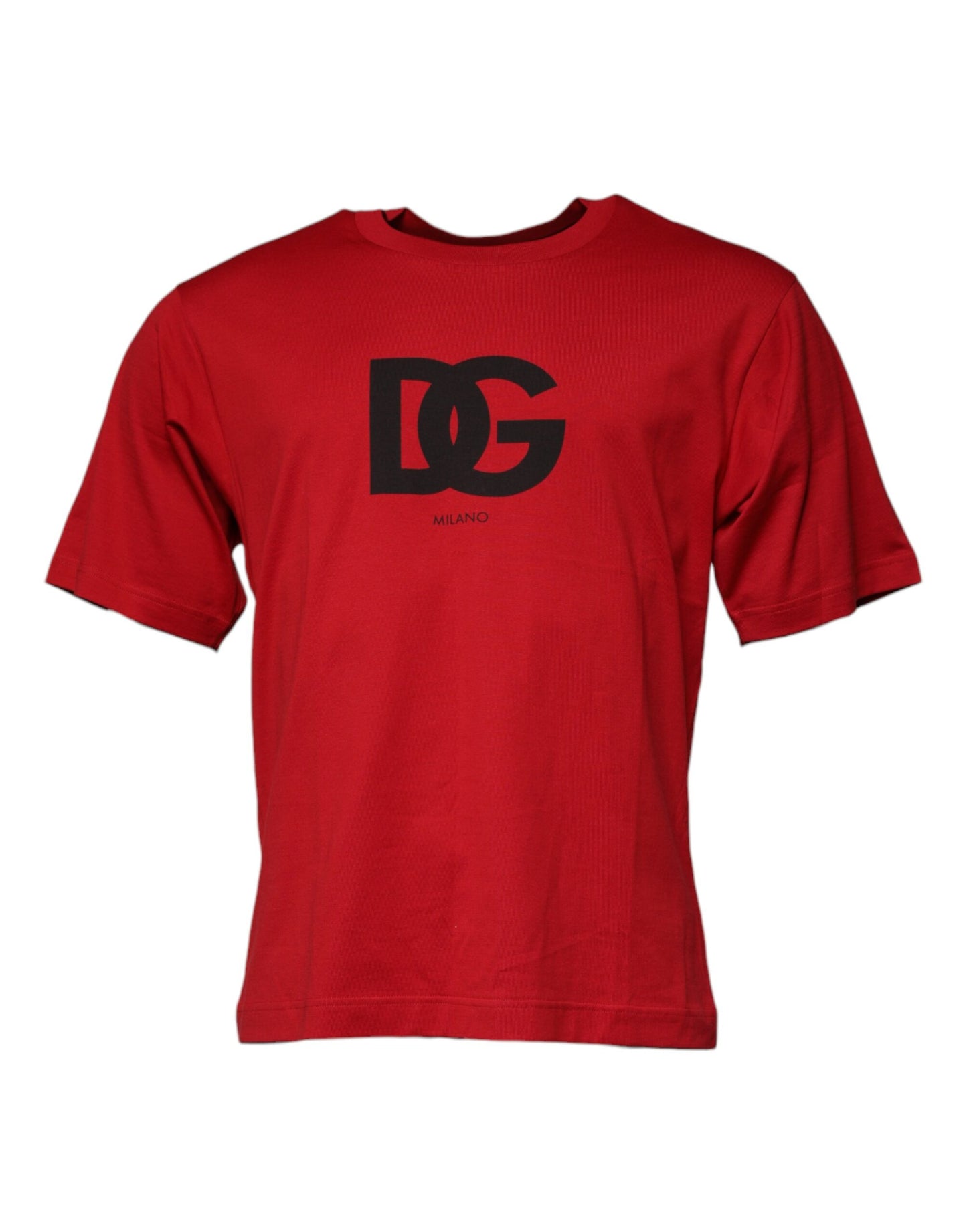 Dolce & Gabbana Red Logo Print Cotton Crew Neck T-shirt – IT42 | XS par Dolce & Gabbana | Disponible sur Sandy Store ByNet