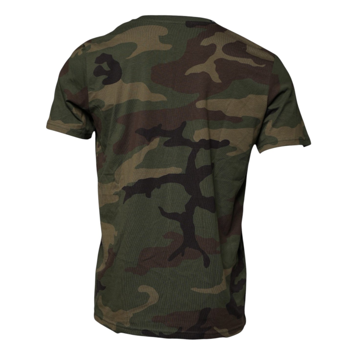 Dolce & Gabbana Camiseta con cuello redondo de algodón con camuflaje multicolor