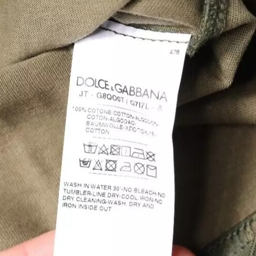 Dolce & Gabbana Camiseta con cuello redondo de algodón con camuflaje multicolor