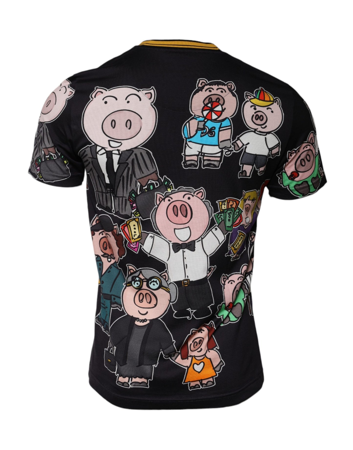 Camiseta negra de cuello redondo Dolce & Gabbana "Año del Cerdo 2019"
