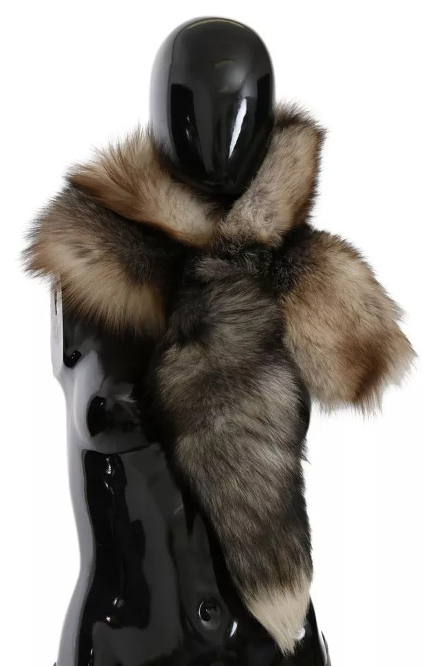 Dolce & Gabbana Brown Fox Tail Fur Shawl Neck Wrap Cover Collar Scarf – par Dolce & Gabbana | Disponible sur Sandy Store ByNet
