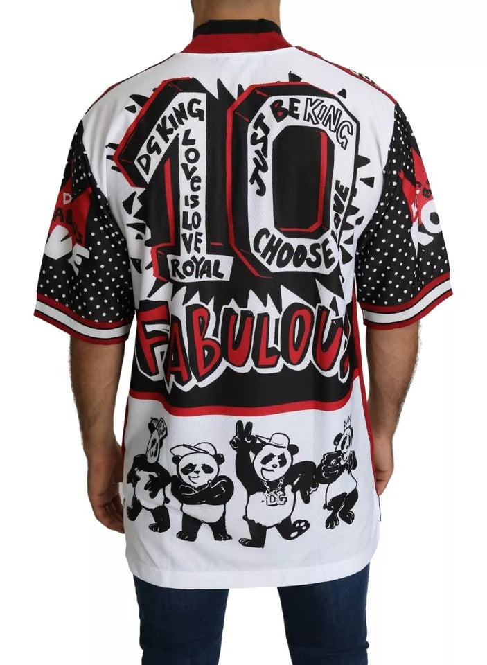 Dolce & Gabbana White King Panda Polyester T-shirt Top – IT44 | XS par Dolce & Gabbana | Disponible sur Sandy Store ByNet