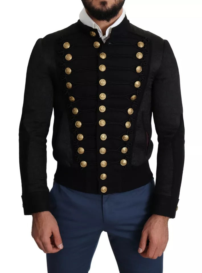 Dolce & Gabbana Black Button Embellished Military Jacket – IT44 | XS par Dolce & Gabbana | Disponible sur Sandy Store ByNet