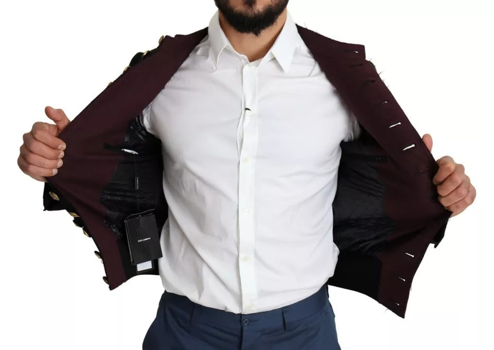 Dolce & Gabbana Black Button Embellished Military Jacket – IT44 | XS par Dolce & Gabbana | Disponible sur Sandy Store ByNet