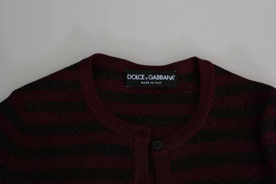 Dolce & Gabbana Black Red Striped Womens Cardigan Sweater – IT36 | XS par Dolce & Gabbana | Disponible sur Sandy Store ByNet