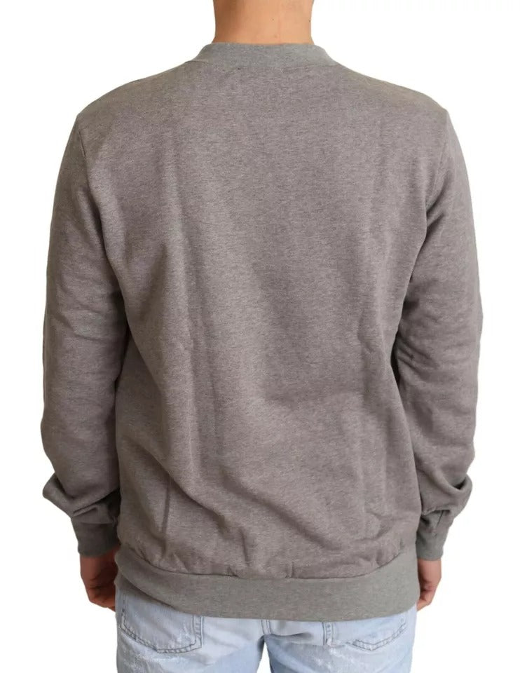 Dolce & Gabbana Gray Crown King Cotton Pullover Sweater – IT44 | XS par Dolce & Gabbana | Disponible sur Sandy Store ByNet