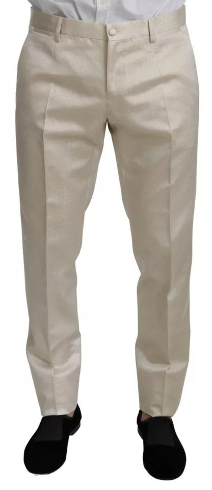 Traje chal SICILIA de 3 piezas en lana beige y crema de Dolce & Gabbana