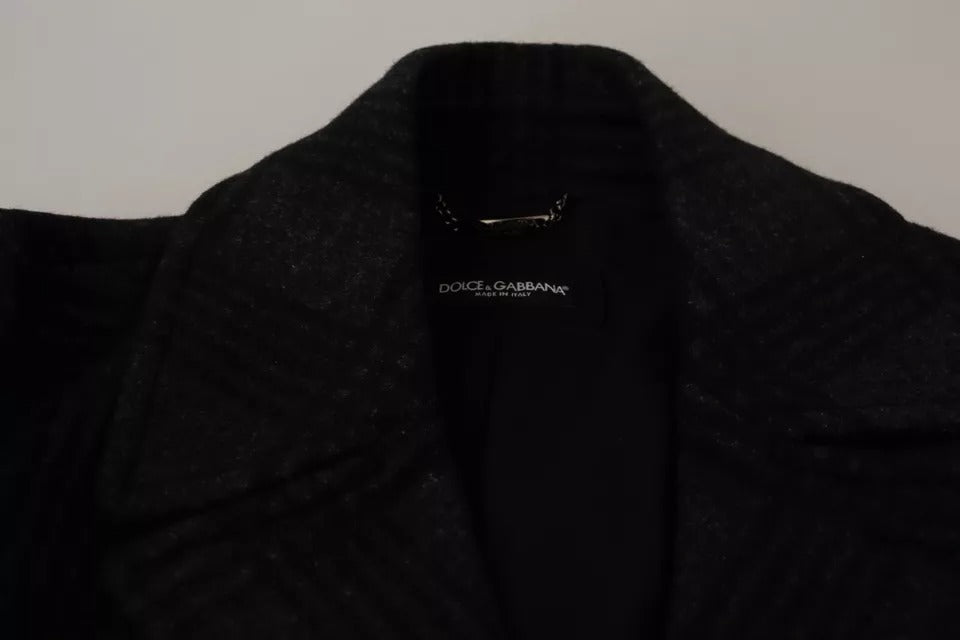 Dolce & Gabbana Black Trench Coat Check Wool Jacket – IT48 | M par Dolce & Gabbana | Disponible sur Sandy Store ByNet