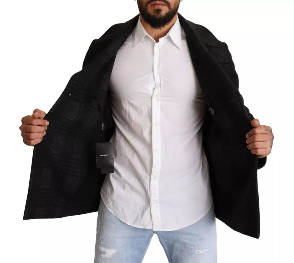 Dolce & Gabbana Black Trench Coat Check Wool Jacket – IT48 | M par Dolce & Gabbana | Disponible sur Sandy Store ByNet