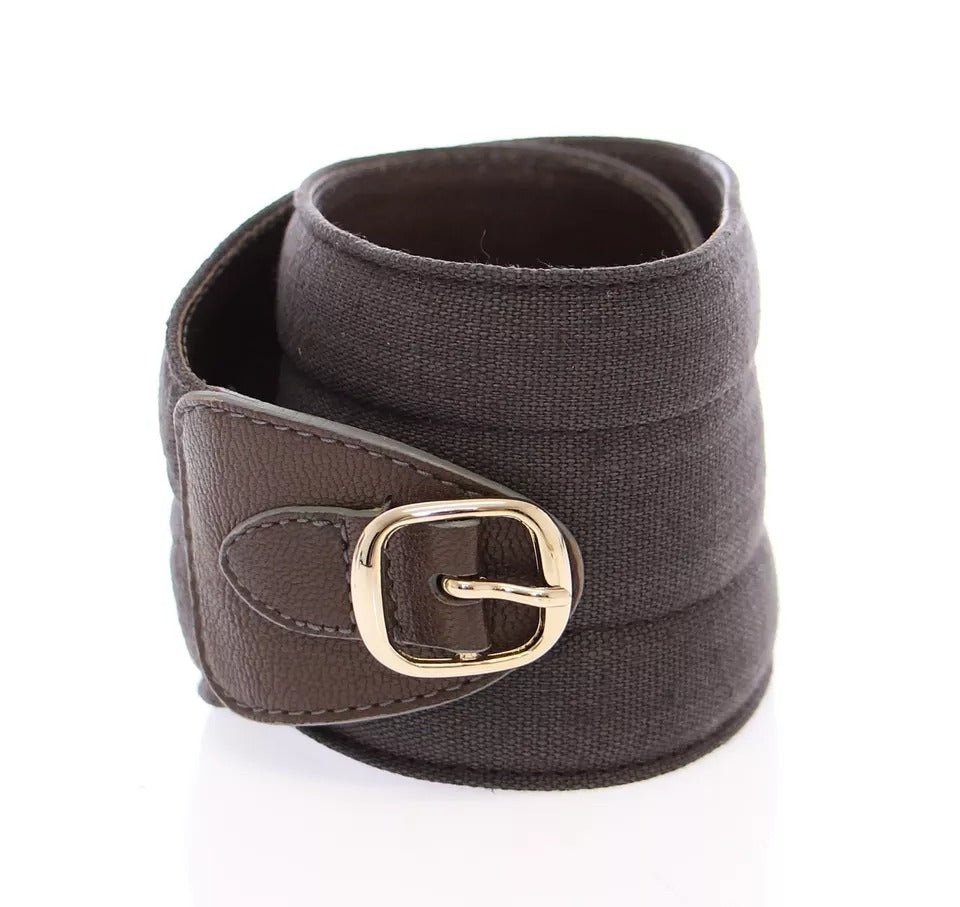 Dolce & Gabbana Brown D&G Leather Linnen Logo Belt – 70 cm / 28 Inches par Dolce & Gabbana | Disponible sur Sandy Store ByNet