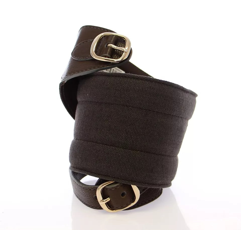 Dolce & Gabbana Brown D&G Leather Linnen Logo Belt – 70 cm / 28 Inches par Dolce & Gabbana | Disponible sur Sandy Store ByNet