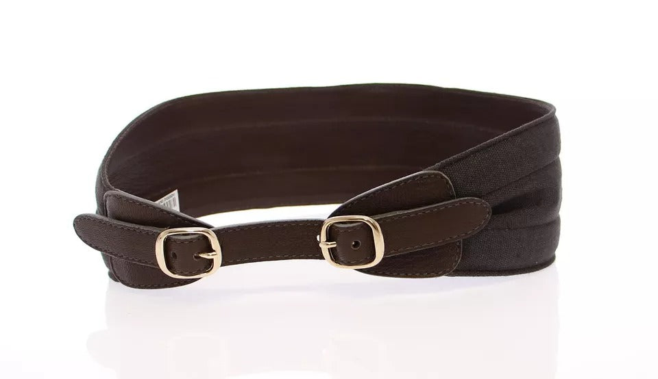 Dolce & Gabbana Brown D&G Leather Linnen Logo Belt – 70 cm / 28 Inches par Dolce & Gabbana | Disponible sur Sandy Store ByNet
