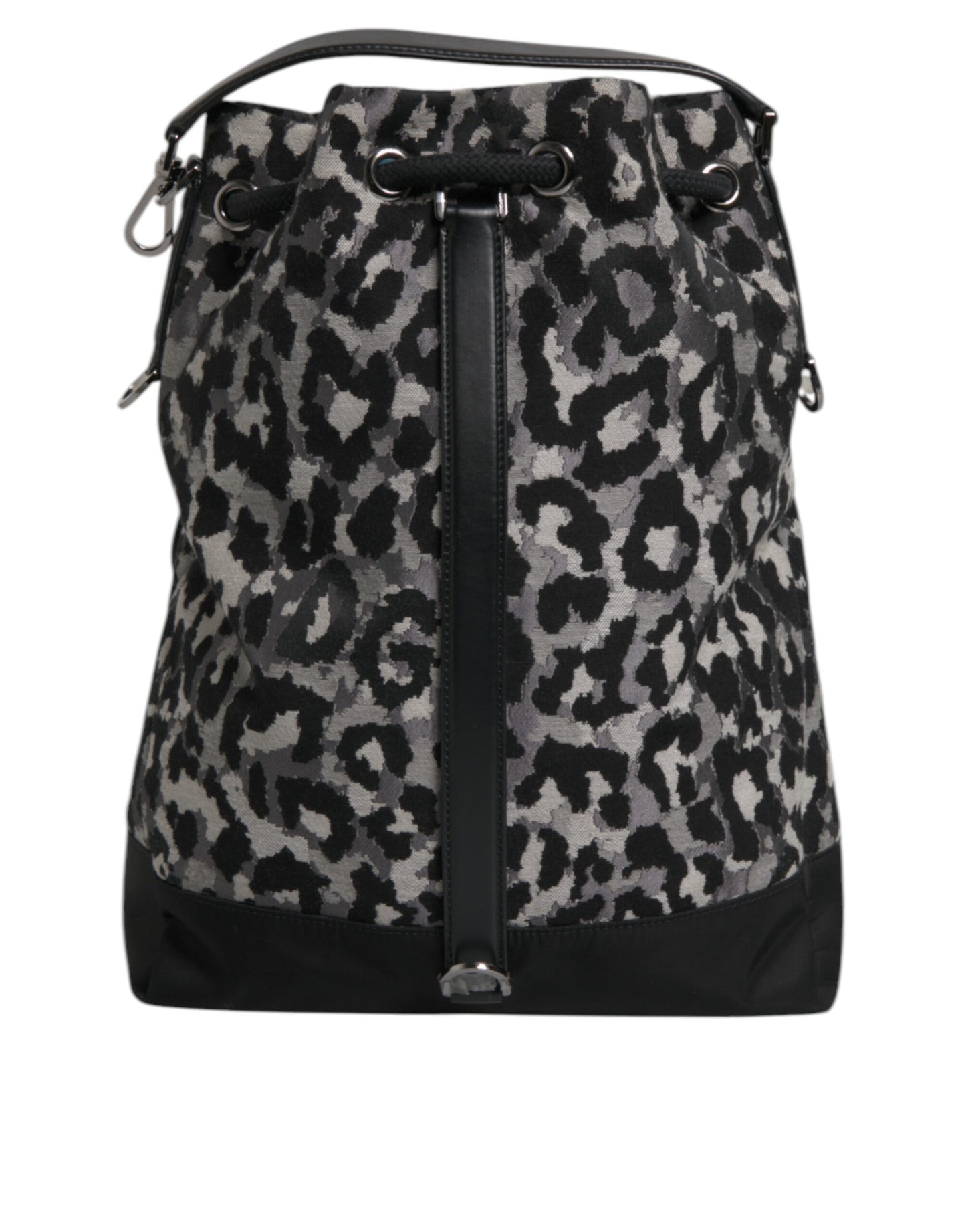 Bolso bandolera tipo hobo con estampado de leopardo en jacquard multicolor de Dolce & Gabbana