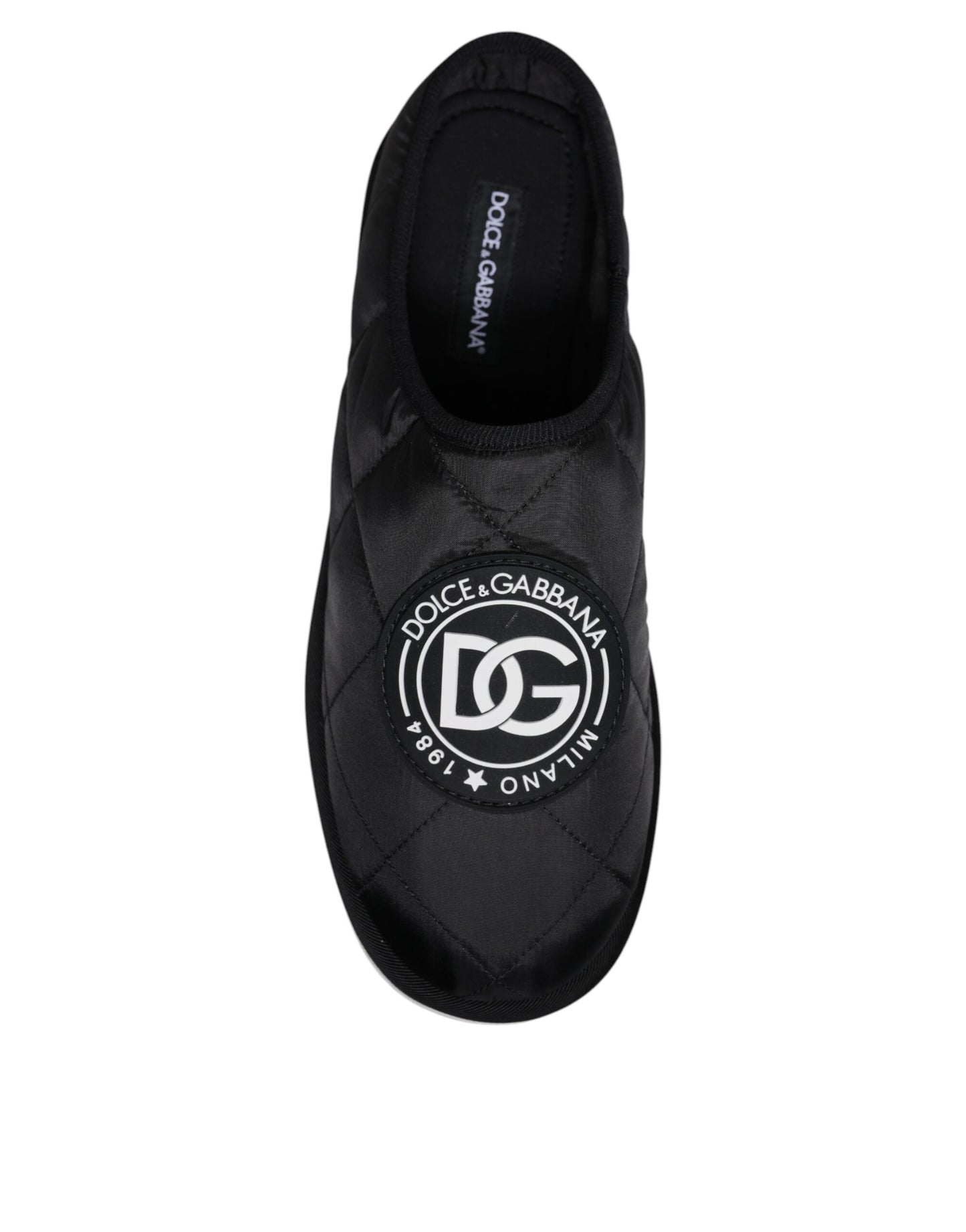 Sandalias Dolce & Gabbana de nailon negro con parche del logotipo acolchado